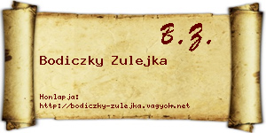 Bodiczky Zulejka névjegykártya